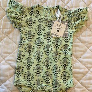 NWT Kate Quinn Green Floral Onesie 6M